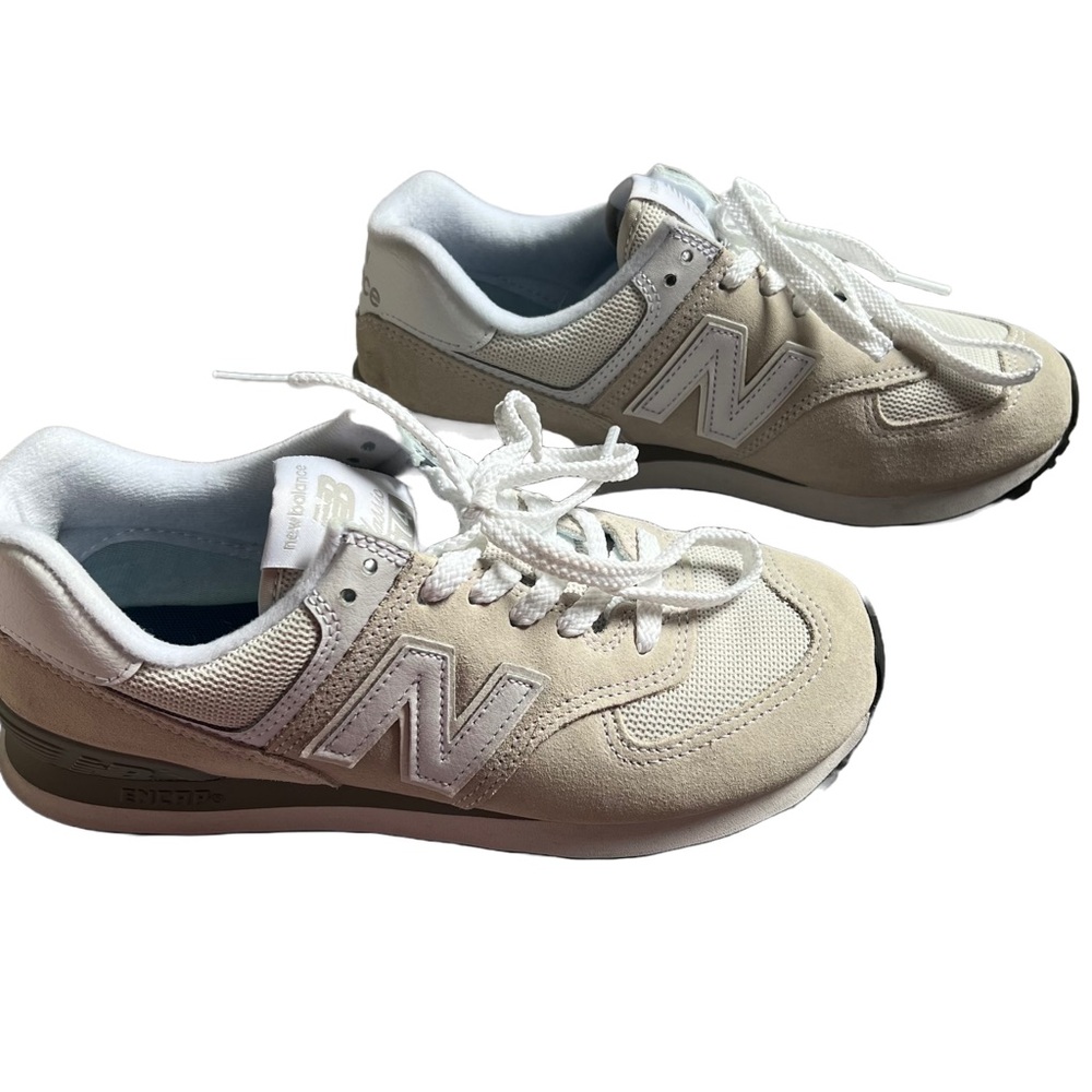 NEW BALANCE GRAY AND WHITE CLASSIC 574 NEUTRAL SNEAKER SIZE 7 - Picture 10 of 12